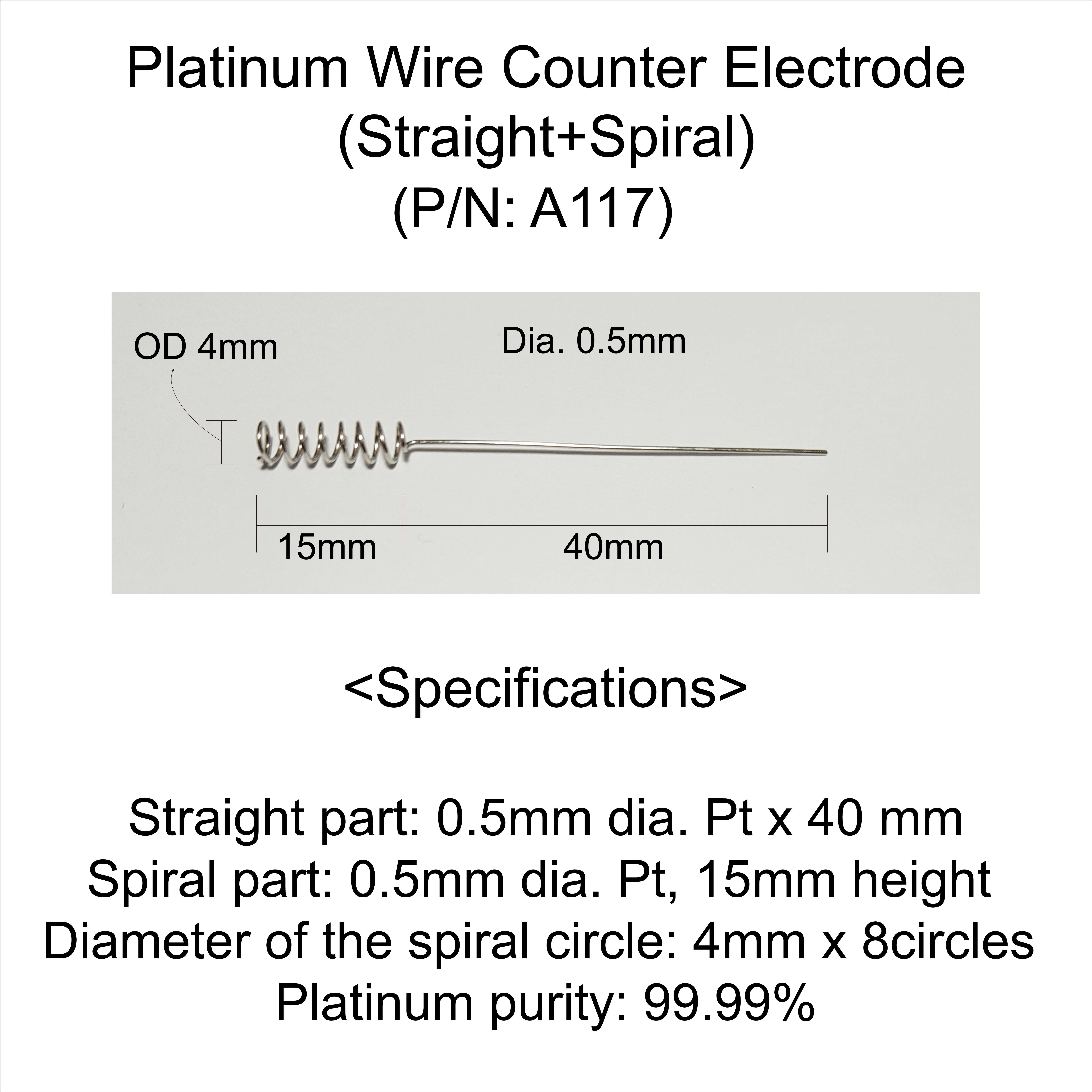 Platinum Wire Counter Electrode(Straight+Spiral)