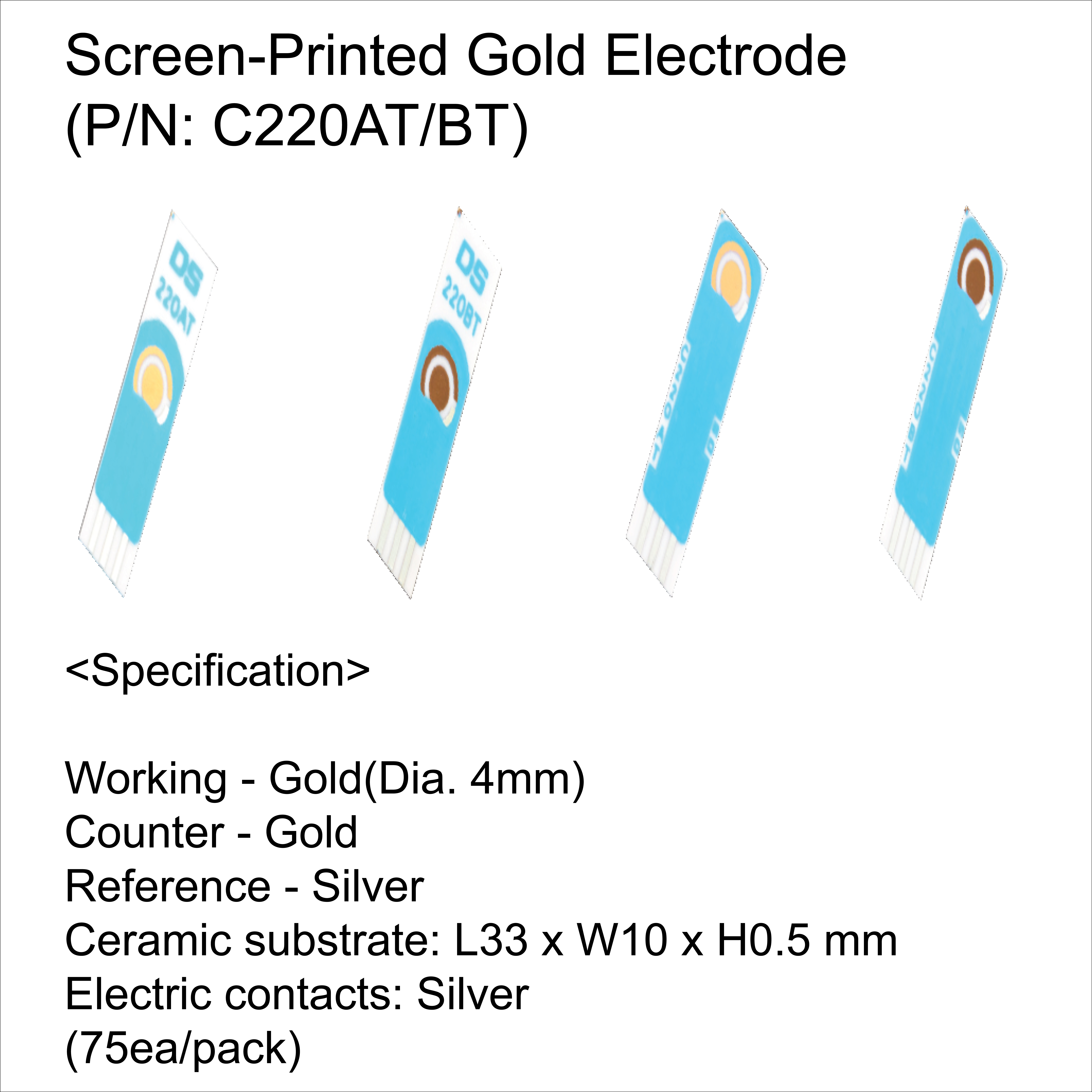 Screen-Printed Gold Electrode(75ea/pk)