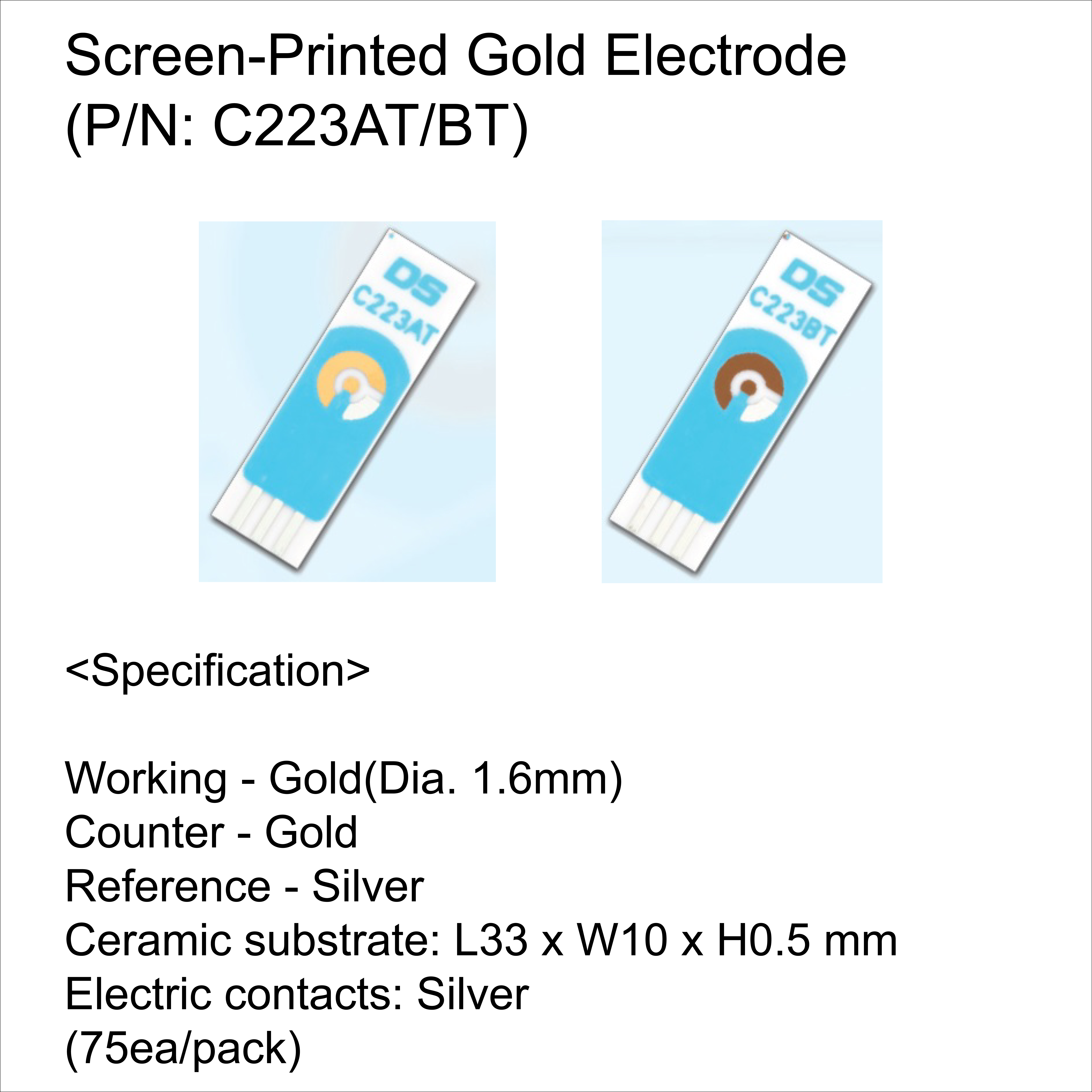 Screen-Printed Gold Electrode(W Dia. 1.6mm)