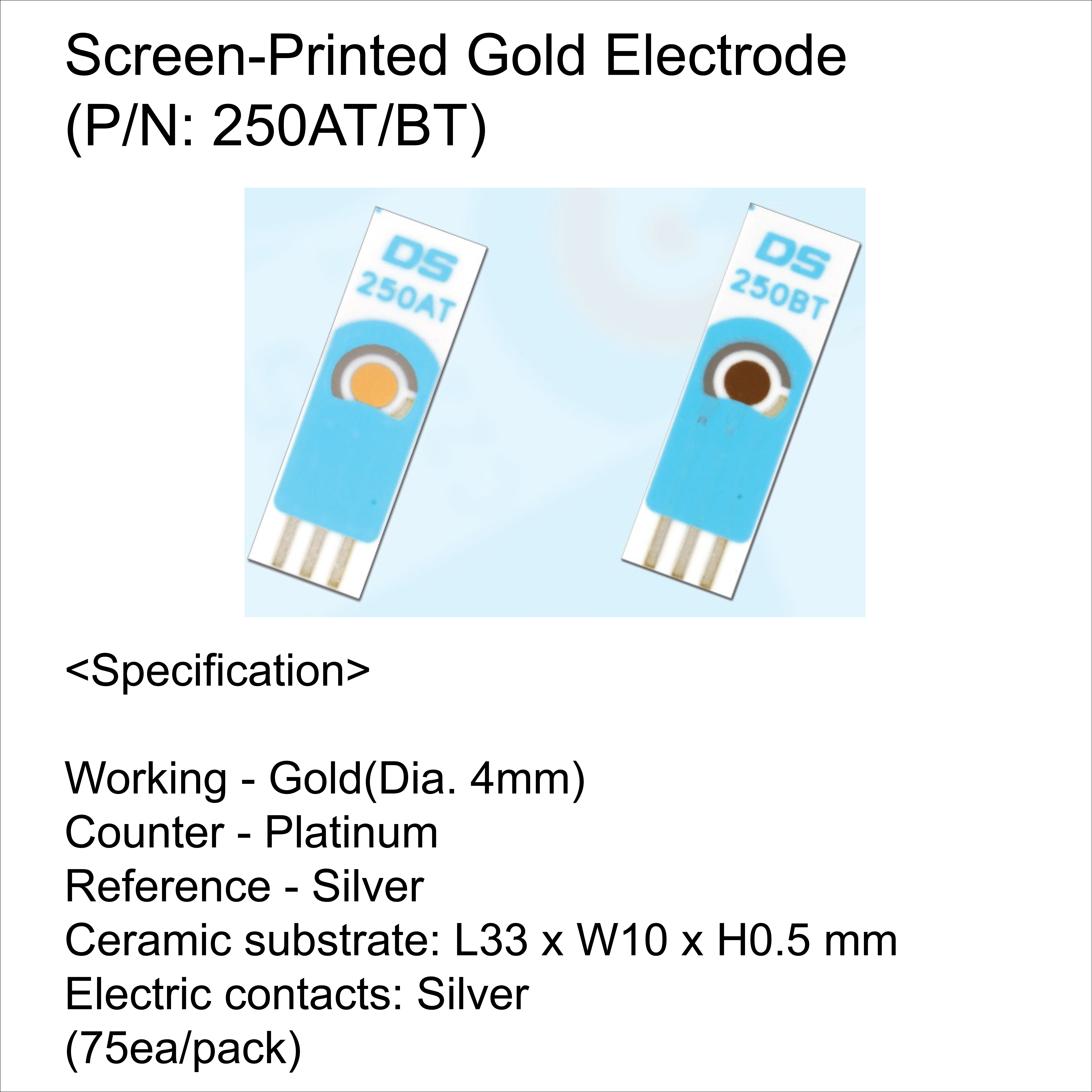 Screen-Printed Gold Electrode(Counter - Pt)